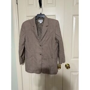 Pendleton Women's Brown Plaid Blazer Size 10 Classic Two Button Business Casual